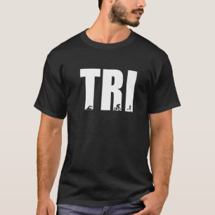 トライグラフィック走バイクスイムトライアスロン選手Spo Tシャツ