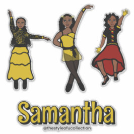 トライスタイルの赤い黄色のブラックダンサー シール