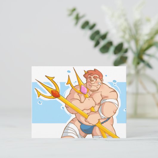 トライデントと褌(3へん・ふんどし) ポストカード (スタンド正面)