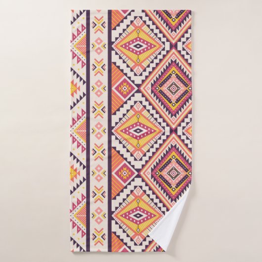 トライバアステカルストライプの・シームレスな背景 バスタオル (バスタオル)