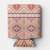 トライバアステカルストライプの・シームレスな背景 缶クーラー (裏面)