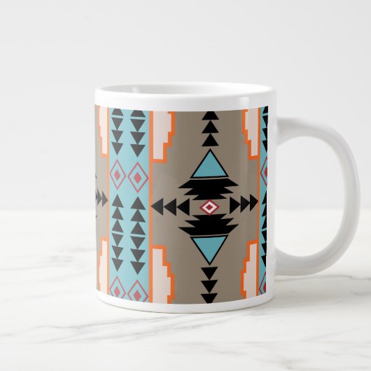 トライバアステカル幾何学 ジャンボコーヒーマグカップ (右)