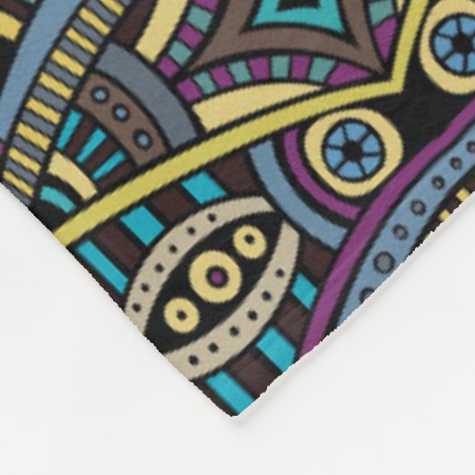 トライバアステカル柄のホームデッキ毛布 フリースブランケット (角)