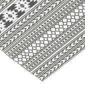 トライバアステカル模様(白黒) ショートテーブルランナー (コーナー)