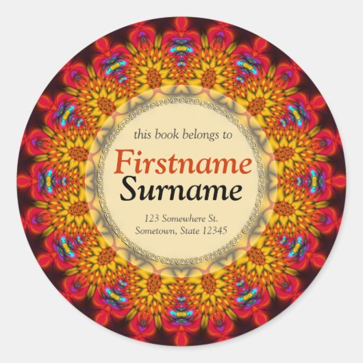 トライバアステカル絵本ラベルシール ラウンドシール (正面)