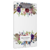 トライバカラフルルの羽と花の花束 クリップボード (右)