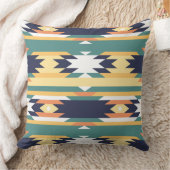 トライバカラフルル幾何アステカパターン クッション (ブランケット)