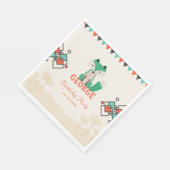 トライバカラフルル幾何形状及びキツネ誕生日 スタンダードランチョンナプキン (角)