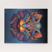 トライバカラフルル猫 – Boho鮮やか Cat ジグソーパズル (横)