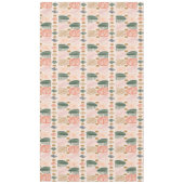 トライバカリブのルの泥布：ボホダークグリーン、ピンク テーブルクロス (正面)