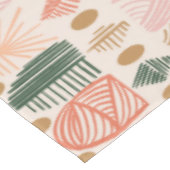 トライバカリブのルの泥布：ボホダークグリーン、ピンク テーブルクロス (アングル)