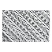 トライバモダンルの白黒の幾何学的 枕カバー (裏面)