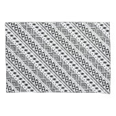 トライバモダンルの白黒の幾何学的 枕カバー (正面)