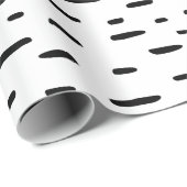 トライバモダンルの白黒の羽 ラッピングペーパー (ロールコーナー)