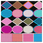 トライバモダンル幾何学模様、宝石の黒の色 ファブリック (クローズアップ)