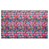 トライバモダンル幾何学模様、宝石の黒の色 ファブリック (ヤード)