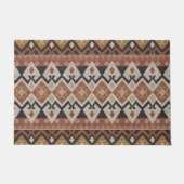 トライバモダンル柄マスタードイエロー ドアマット (正面)