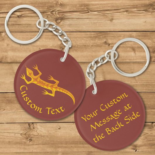 トライバリザードオレンジキーチェーン キーホルダー