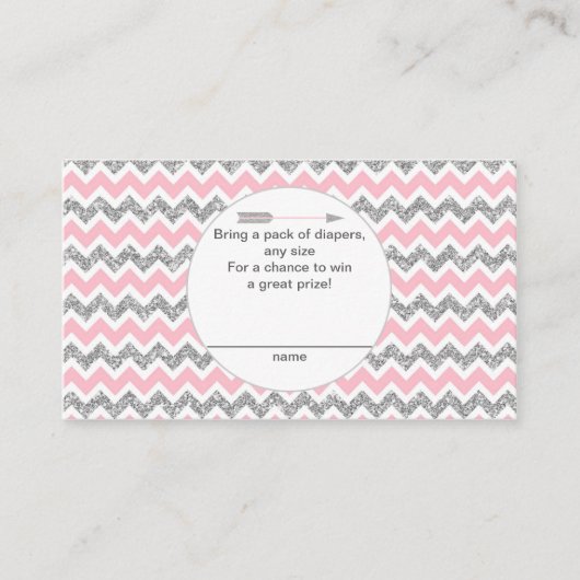 トライバルおむつラッフルチケットピンクシルバーポウワウ エンクロージャーカード (正面)