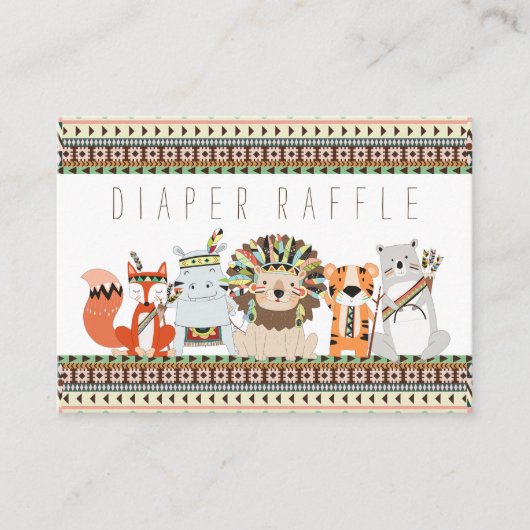 トライバルおむつラッフルチケット エンクロージャーカード (正面)