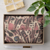 トライバルかわいいタブビーキャットピンクブラウンヒッピーのモザイクアート 薄葉紙 (ギフト)