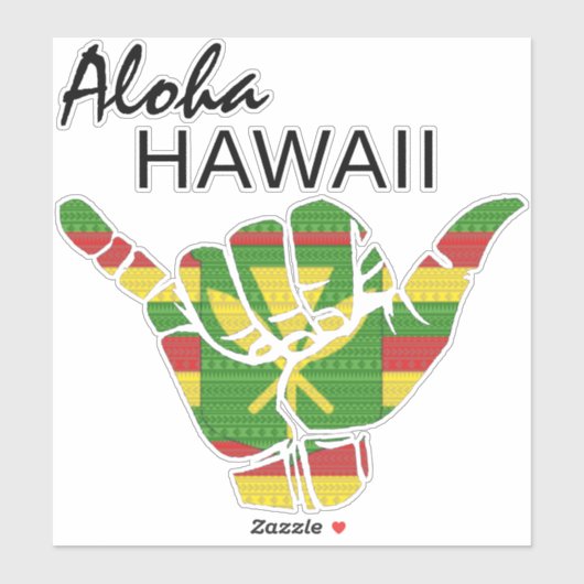 トライバルつるシャカルーズALOHA HAWAII鹿中 シール (シート)