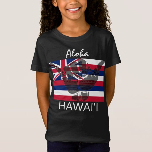 トライバルつるシャカ（ルーズ）ハワイ国旗BG Tシャツ (正面)