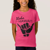 トライバルつるシャカ（ルーズ） - ALOHA HAWAII Blk Tシャツ (正面)