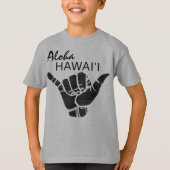 トライバルつるシャカ(ルーズ) - ALOHA HAWAII Blk Tシャツ (正面)
