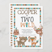 トライバルの森の中の二匹の野生 招待状 (正面/裏面)