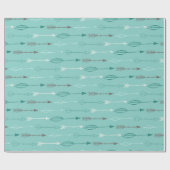 トライバルの矢印と羽のシームレスなパターン ラッピングペーパー (フラット)