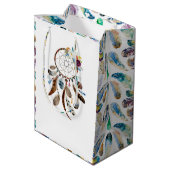 トライバルの羽と花のドリームキャッチャー ミディアムペーパーバッグ (裏面アングル)