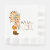 トライバルの野生と自由な少年の赤ちゃんシャワー 縁ありランチョンナプキン (正面)