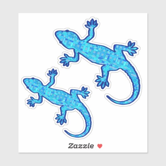 トライバルろうけつ染めゲッコシェードオブデニムブルー シール (シート)