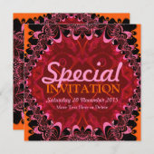 トライバルろうけつ染めレースアートスペシャルパーティの招待状 招待状 (正面/裏面)