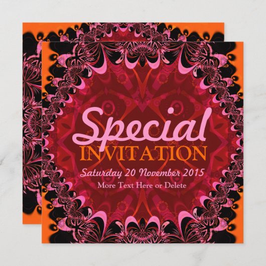 トライバルろうけつ染めレースアートスペシャルパーティの招待状 招待状 (正面/裏面)