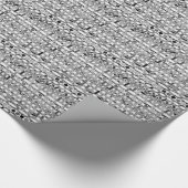 トライバルろうけつ染め – グレー/グレーの色合い ラッピングペーパー (角)