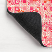 トライバルろうけつ染め – コーラルピンク、コーラルオレンジとクリーム マウスパッド (コーナー)