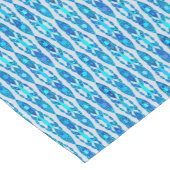 トライバルろうけつ染め – サファイアブルーとシルバーグレー ショートテーブルランナー (コーナー)