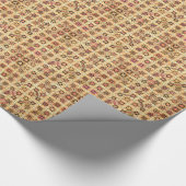 トライバルろうけつ染め – チョコレートブラウンとカメルタン ラッピングペーパー (角)