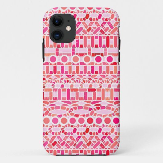 トライバルろうけつ染め – ピンクとサンゴの色合い Case-Mate iPhoneケース (裏面)