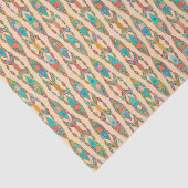 トライバルろうけつ染め – ピーチピンク&ターコイズ 薄葉紙 (詳細)