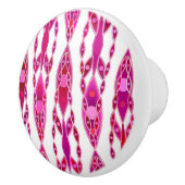 トライバルろうけつ染め – ブルクンディと明るい赤紫色ピンク セラミックノブ (右)