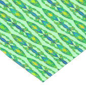 トライバルろうけつ染め – ミント、エメラルドグリーンとブルー ショートテーブルランナー (コーナー)