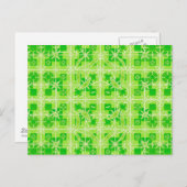 トライバルろうけつ染め – ライムグリーンの色合い ポストカード (正面/裏面)