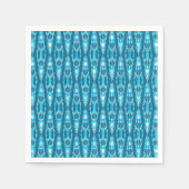 トライバルろうけつ染め-海ブルーとアクア スタンダードカクテルナプキン (正面)