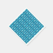 トライバルろうけつ染め-海ブルーとアクア スタンダードカクテルナプキン (角)