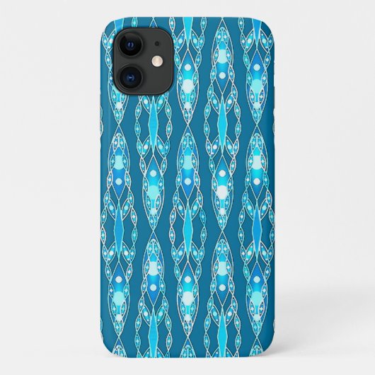 トライバルろうけつ染め-海ブルーとアクア Case-Mate iPhoneケース (裏面)