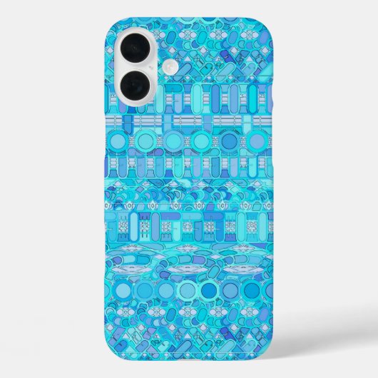 トライバルろうけつ染め – 青の色合い Case-Mate iPhoneケース (裏面)