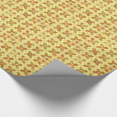 トライバルろうけつ染め – 黄金の黄色、茶色とタン ラッピングペーパー (角)